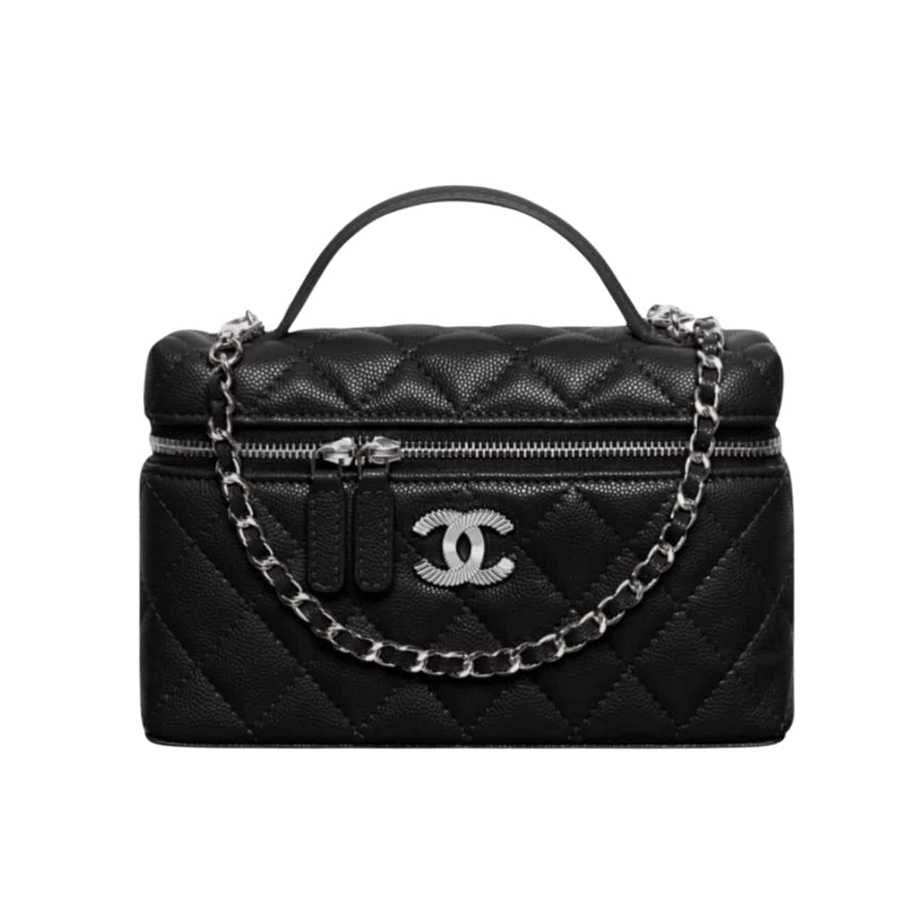 CHANEL 25C MATELASSE VANITY WHITE 19CM