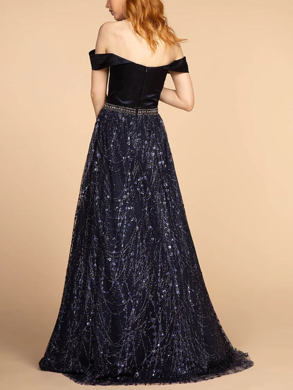 Tube Top Solid Color Sequins Maxi Dress