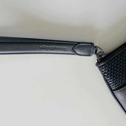 Zegna woven leather pouch