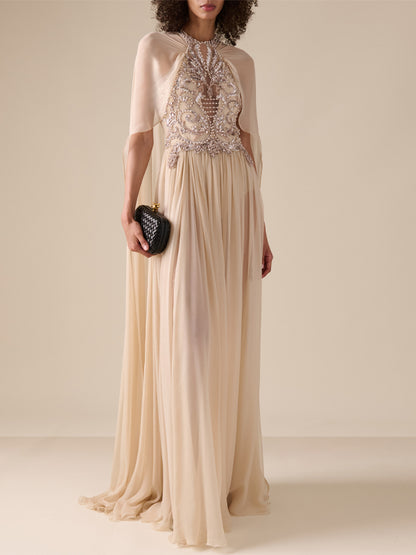 Chiffon Sequins Maxi Dress