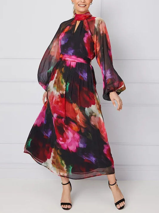 Floral Tie Back Midi Dress