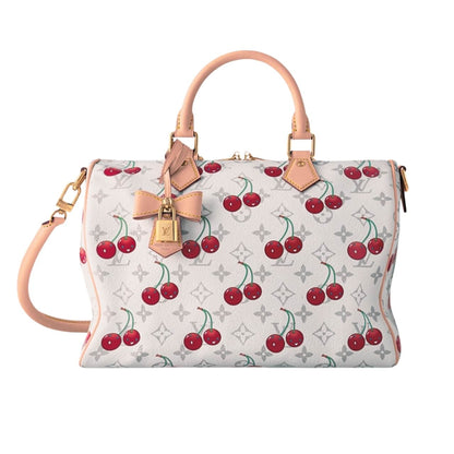 LOUIS VUITTON X TAKASHI MURAKAMI MONOGRAM CERISE SPEEDY 30 WHITE 30CM M14238