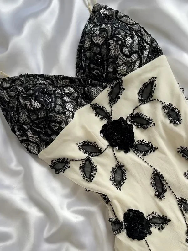 Ivory Elegant Exquisite Beaded Floral Short Lace Ball Gown Evening Gown Party Dress gh3229