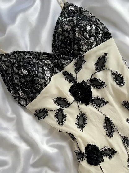 Ivory Elegant Exquisite Beaded Floral Short Lace Ball Gown Evening Gown Party Dress gh3229