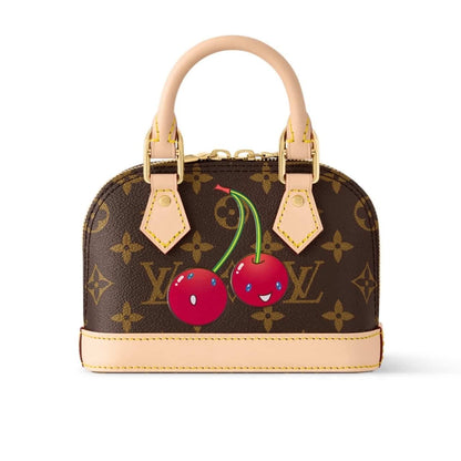 LOUIS VUITTON X TAKASHI MURAKAMI MONOGRAM CERISE NANO ALMA BROWN 16 CM M13416