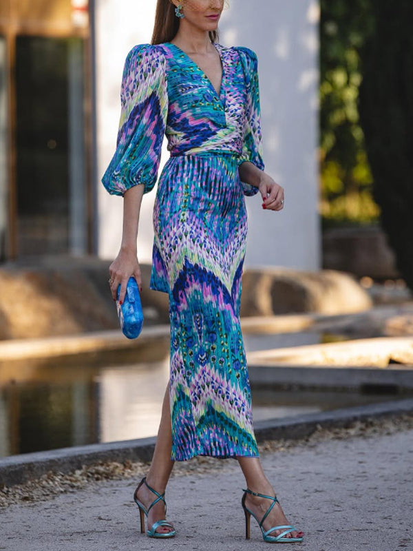 V-neck Elegant Hip Women's Dress