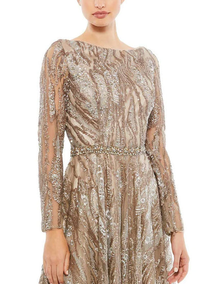 Sequin temperament long-sleeved party lady dress