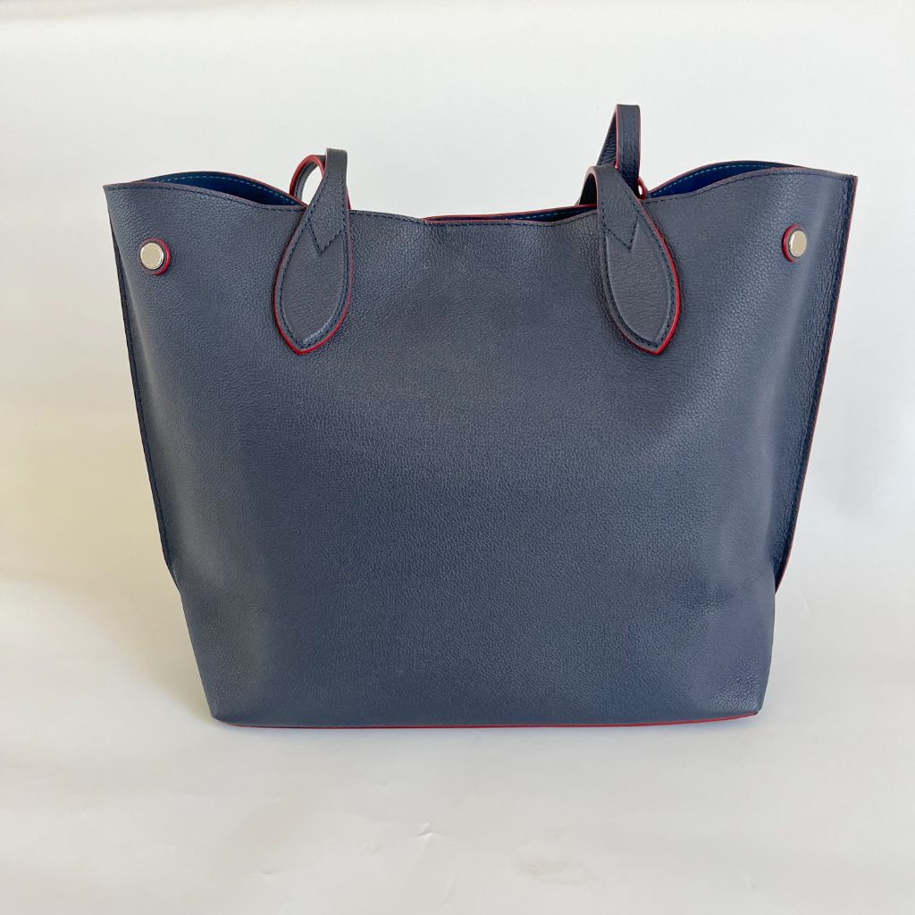 Louis Vuitton navy leather Lockme Go Tote bag