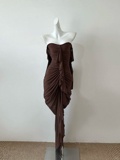 Red/Olive Green/Brown Homecoming Dress Short Chiffon Prom Dress Evening Dress Party Dress gh4481