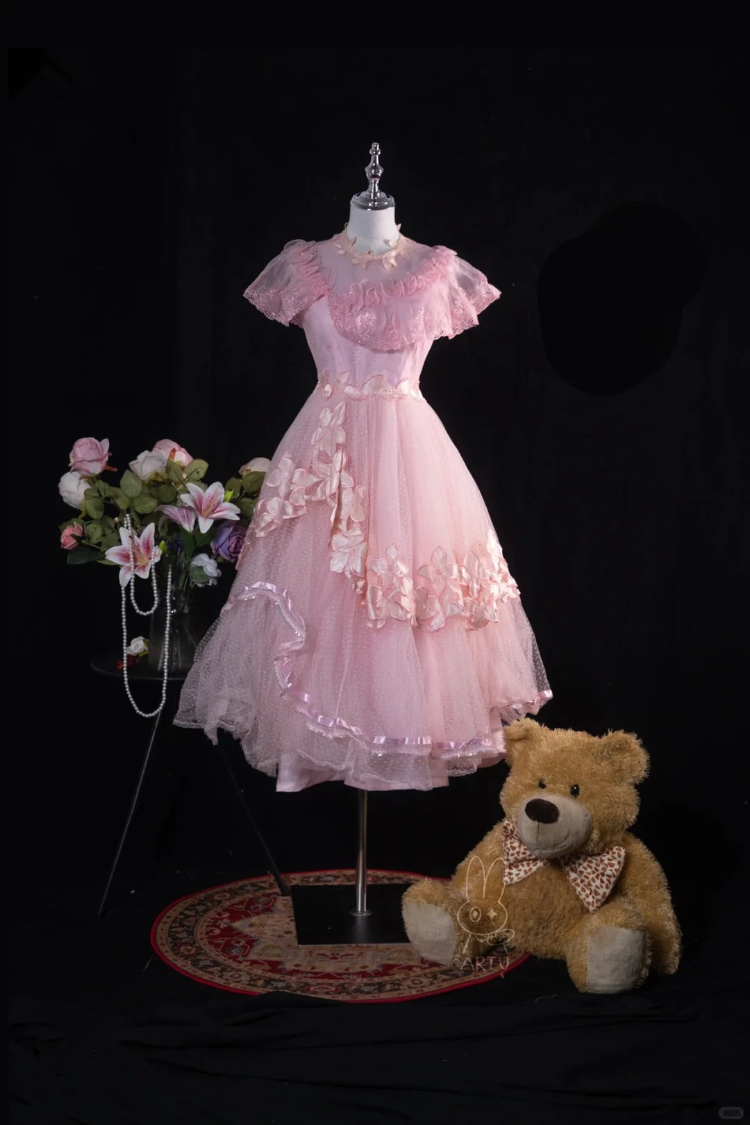 Pink Sweet Tulle Homecoming Dress Vintage Prom Dress Birthday Dress gh4542