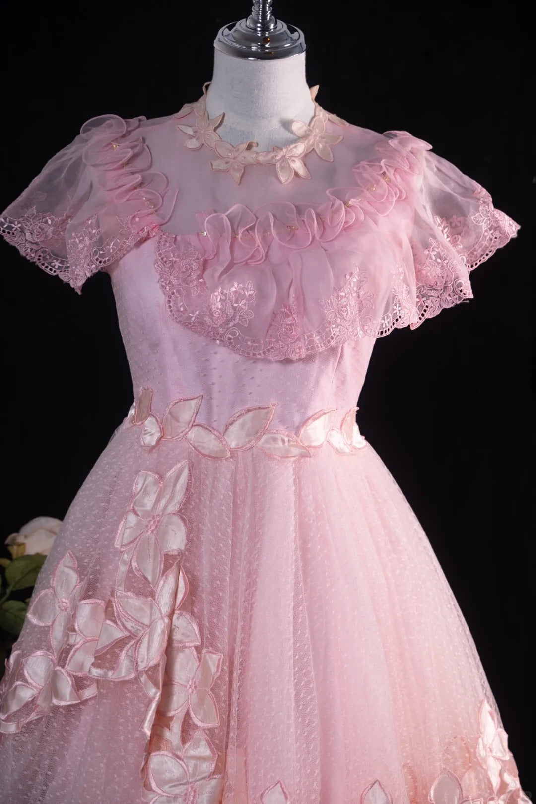 Pink Sweet Tulle Homecoming Dress Vintage Prom Dress Birthday Dress gh4542