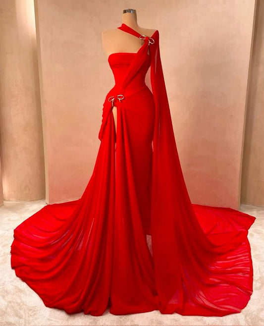 Red Fashion Sexy Elegant Long Chiffon Prom Dress Evening Dress gh5038