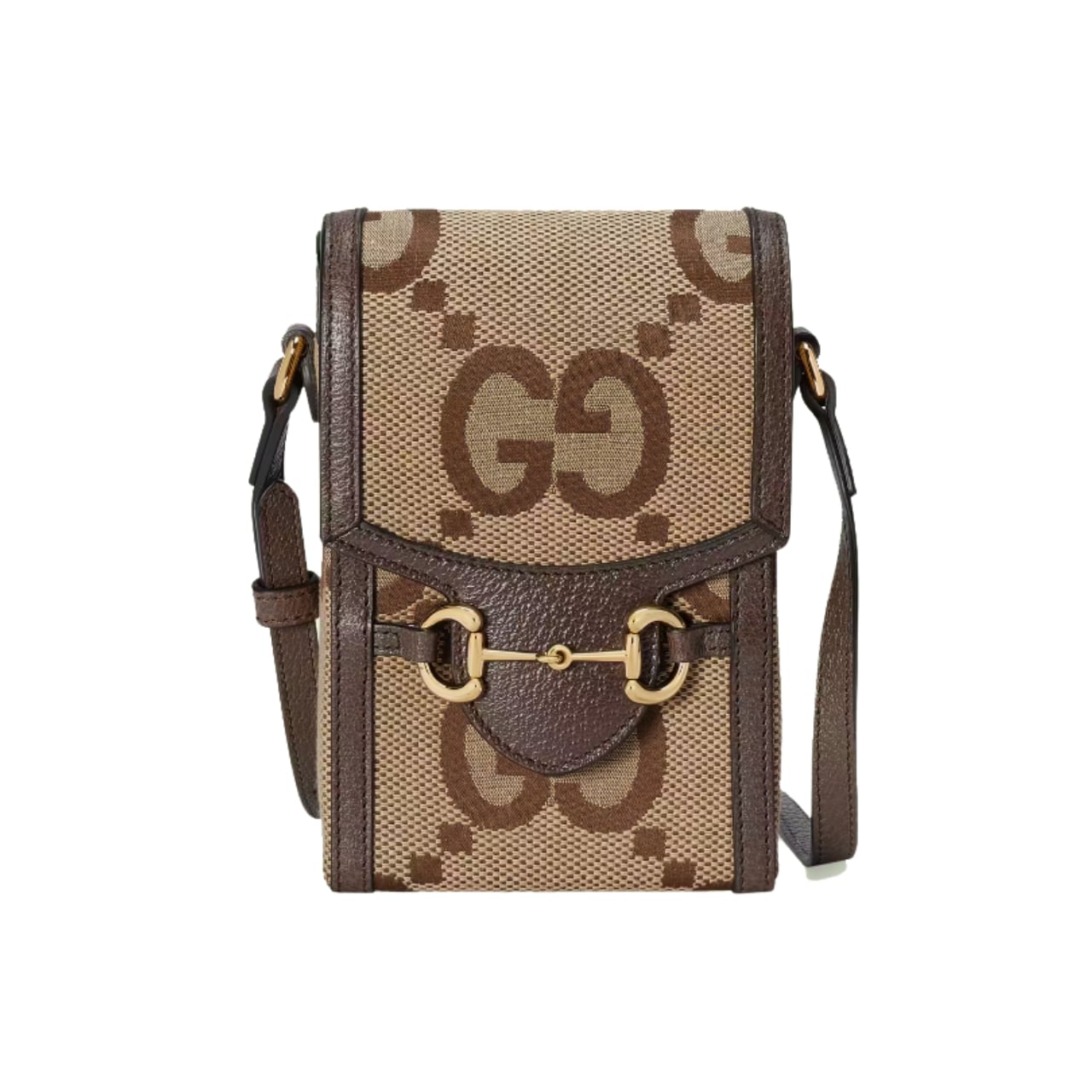 GUCCI 1955 HORSEBIT JUMBO GG MINI BROWN 11CM