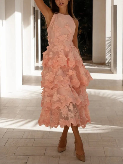 Lace Vine Applique Women's Dress