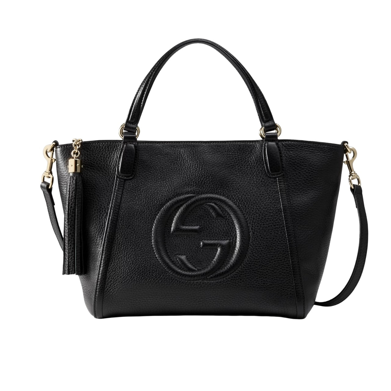 GUCCI SOHO SMALL TOP HANDLE BAG BLACK 32CM 369176 A7M0G 1000