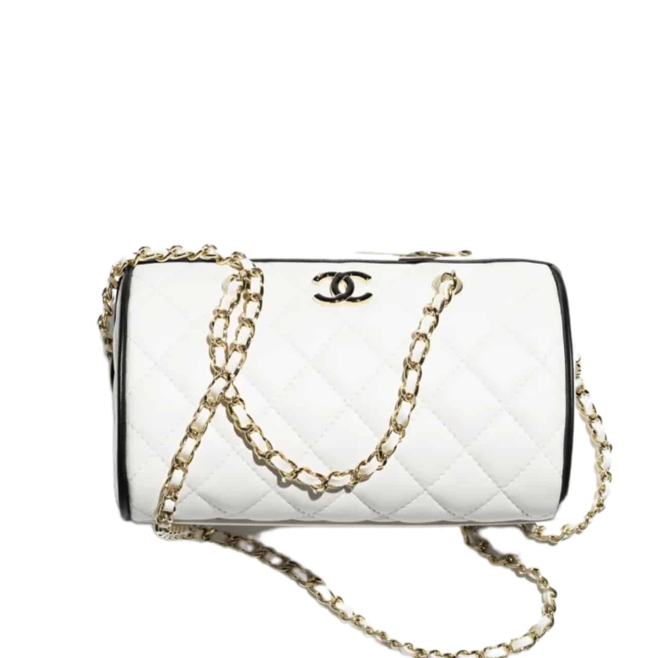 CHANEL CLUTCH WITH CHAIN WHITE AND BLACK 18CM  AP4515 B19460 NAFJQ