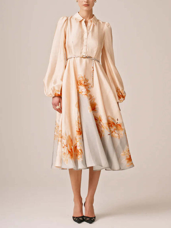 Elegant Chiffon Printed Temperament Women's Dress