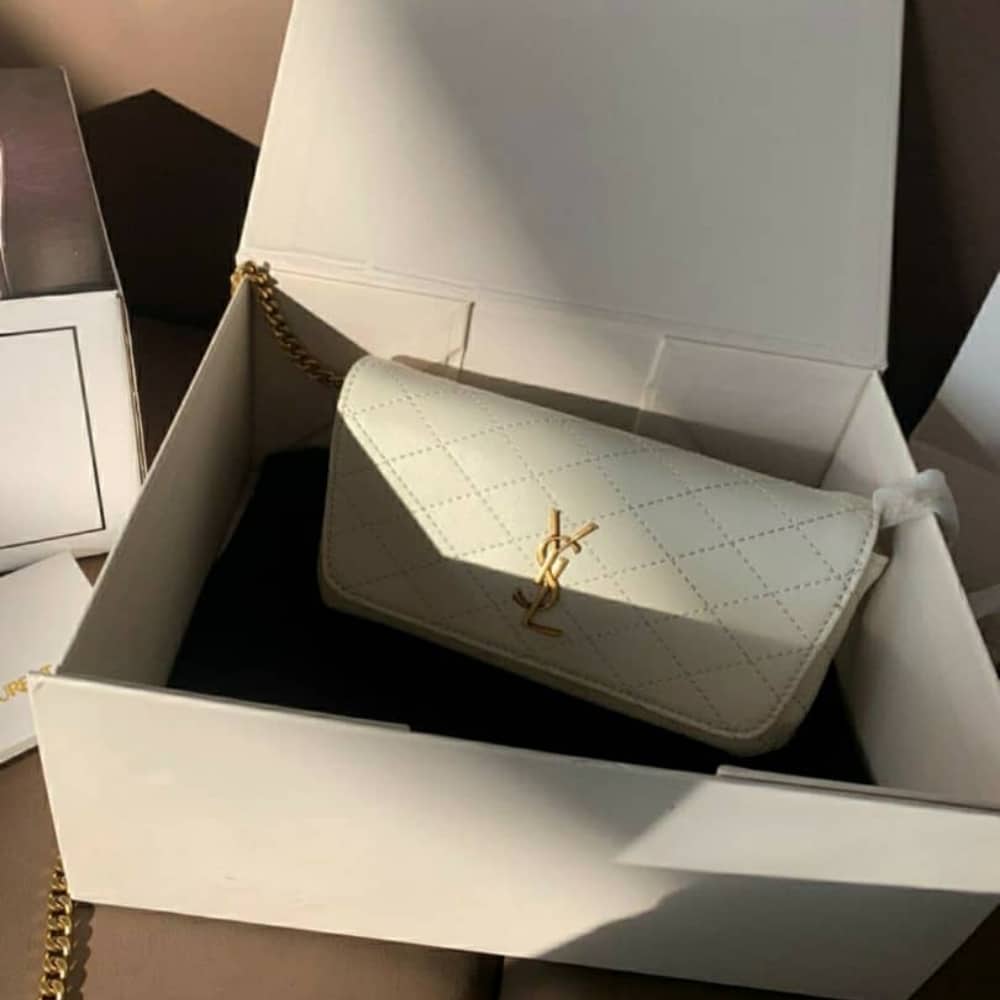 SAINT LAURENT GABY PHONE CASE BAG BLANC VINTAGE 19CM 7540511EL079207