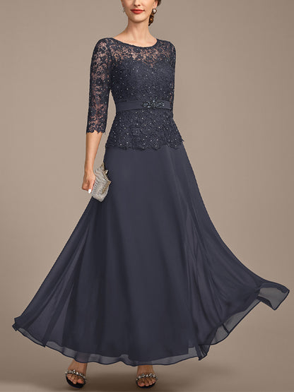 Lace Solid Color Midi Dress