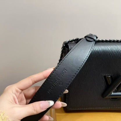 LOUIS VUITTON TWIST MM BAG ALL BLACK 23CM M25325