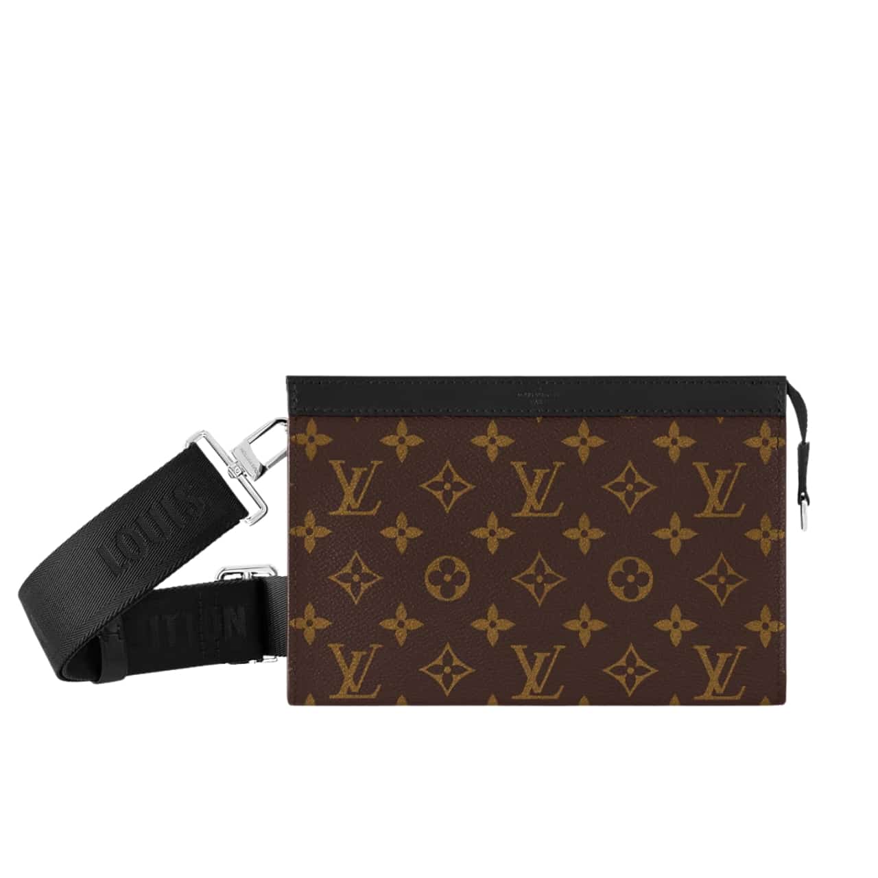 LOUIS VUITTON GASTON WEARABLE WALLET MONOGRAM MACASSAR COATED CANVAS BROWN 18CM M14036