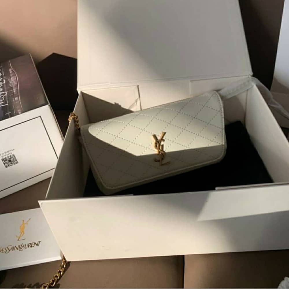 SAINT LAURENT GABY PHONE CASE BAG BLANC VINTAGE 19CM 7540511EL079207