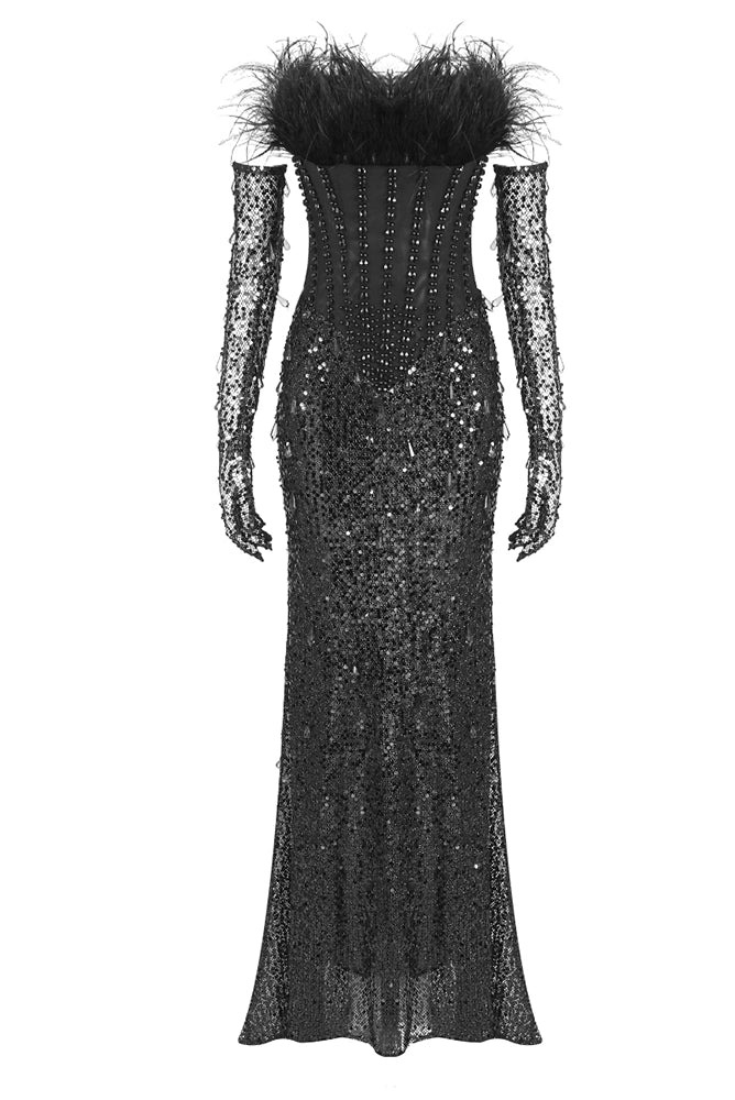 loveedsTM-New style heavy beaded tube top dress-vx