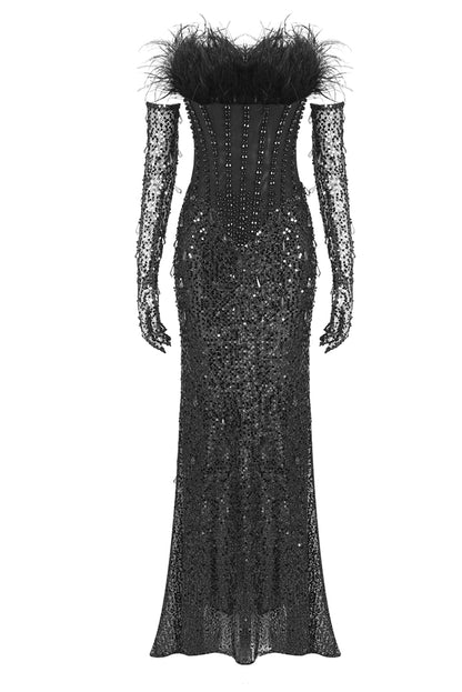 loveedsTM-New style heavy beaded tube top dress-vx