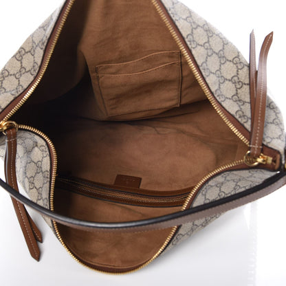Gucci  GG Supreme Monogram Large Linea A Hobo Light Brown