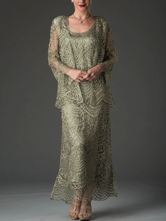 Lace Cardigan Elegant Ladies Dress Suit