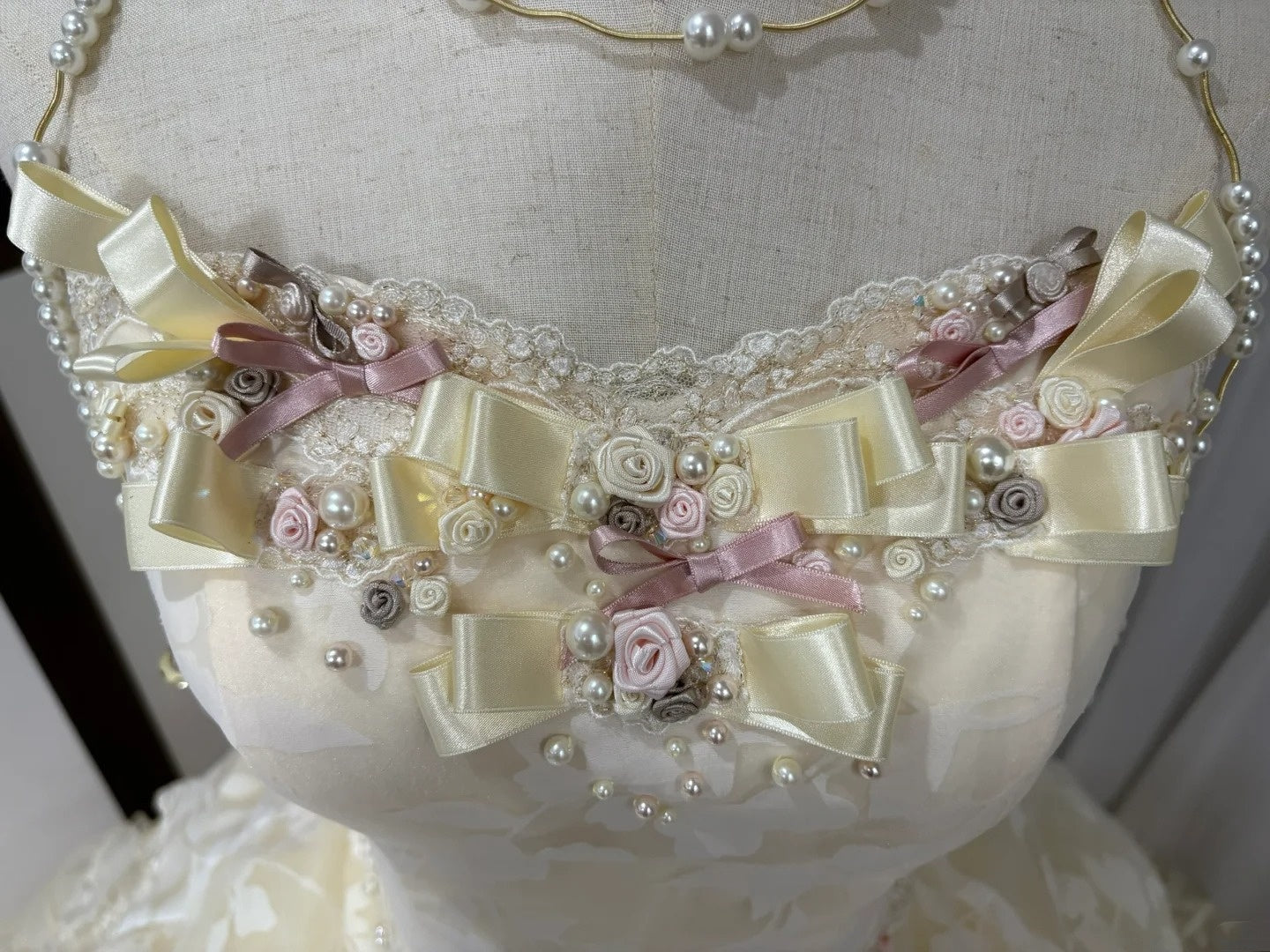 Yellow floral beaded long tulle ball gown 16th birthday dress Quinceanera Dress gh4737