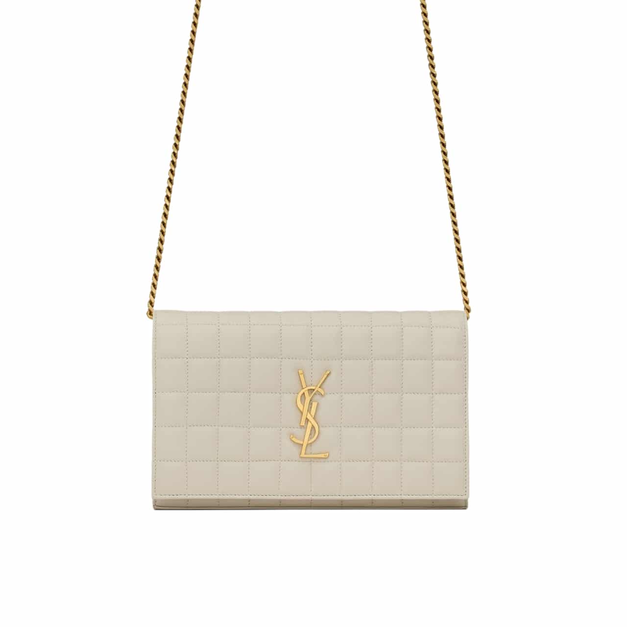 SAINT LAURENT CASSANDRE CHAIN WALLET WHITE 23CM 743346AABVP9207