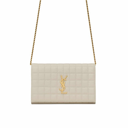 SAINT LAURENT CASSANDRE CHAIN WALLET WHITE 23CM 743346AABVP9207
