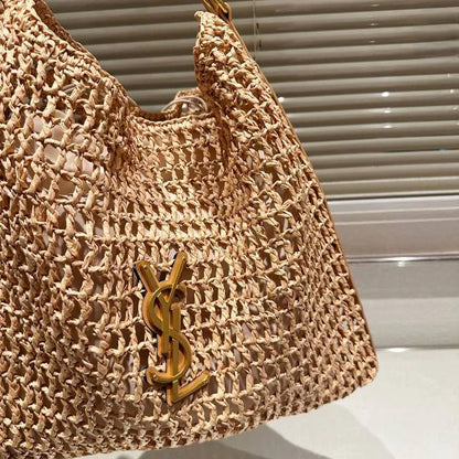 SAINT LAURENT YSL Raffia tote Bag