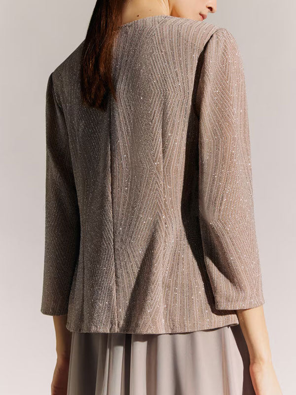 Vestido Comprido com Corpo de Glitter