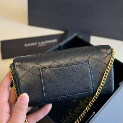 SAINT LAURENT GABY PHONE CASE BAG BLACK 19CM