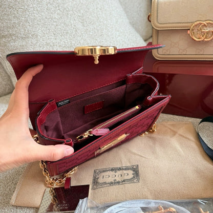 GUCCI GO SMALL SHOULDER BAG ROSSO ANCORA RED 21CM ‎826761 FAEKL 6207