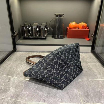 GUCCI TOTISSIMA SMALL TOTE BAG GG DENIM DARK BLUE 22CM 820496 FAECC 4243
