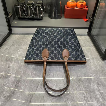 GUCCI TOTISSIMA SMALL TOTE BAG GG DENIM DARK BLUE 22CM 820496 FAECC 4243