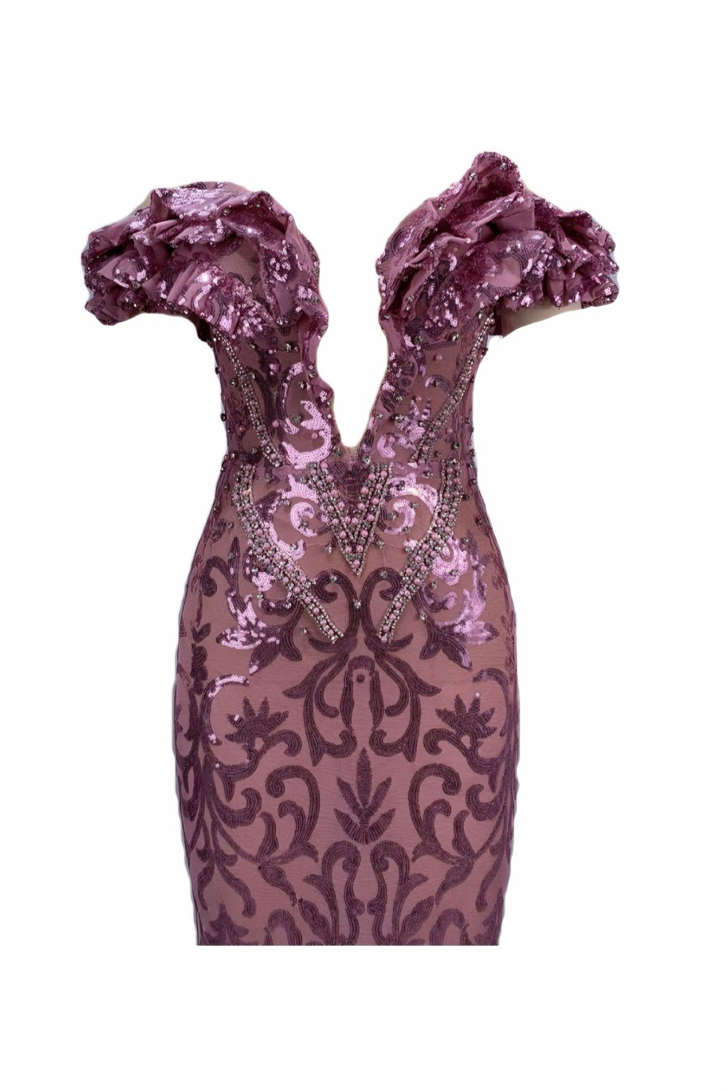 loveedsTM-One-shoulder sequined dress-vx