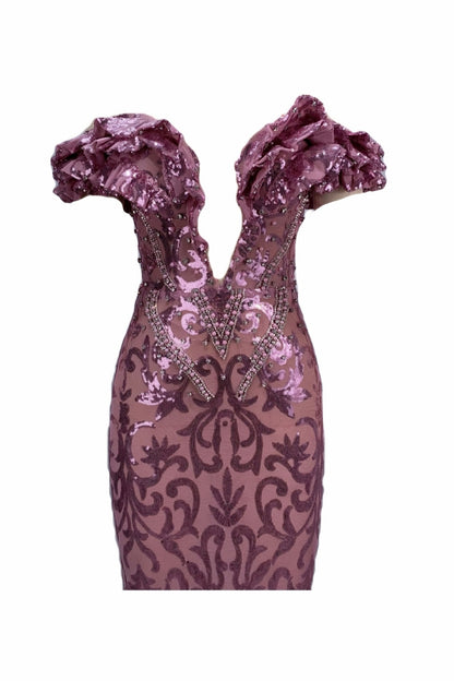 loveedsTM-One-shoulder sequined dress-vx