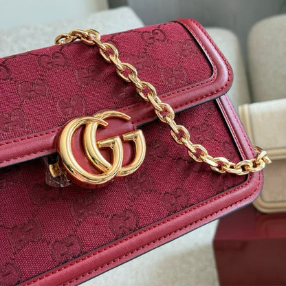GUCCI GO SMALL SHOULDER BAG ROSSO ANCORA RED 21CM ‎826761 FAEKL 6207