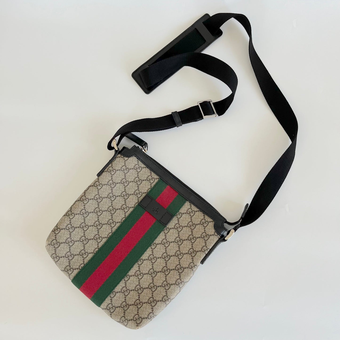 Gucci GG Supreme Monogram Web Messenger Bag