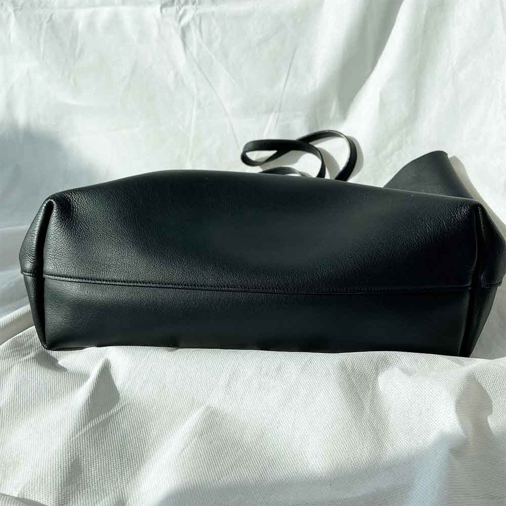 Saint Laurent Black Leather Shopper Tote