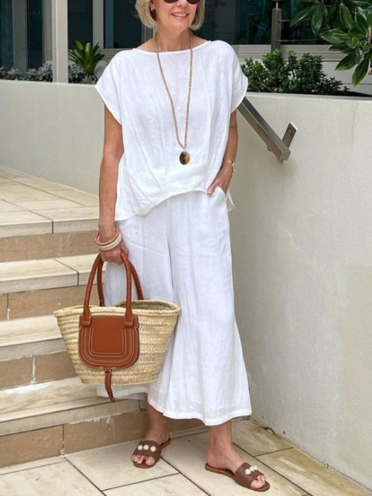 Comfortable Resort Cotton Linen Women's Suit