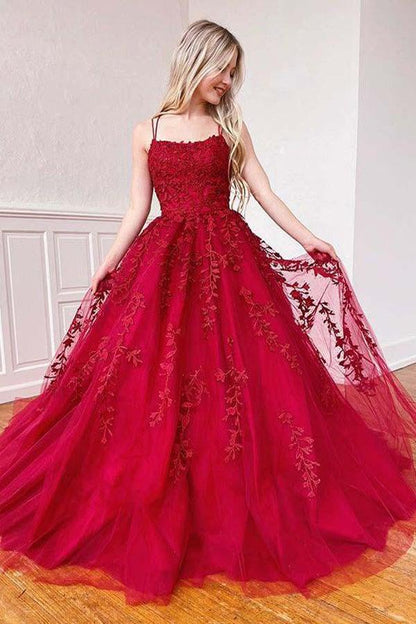 A-line Round Neck Tulle Lace Yellow Prom Dress Formal Dress PSK032