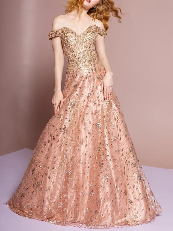 Tube Top Solid Color Sequins Maxi Dress