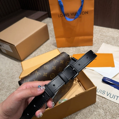 LOUIS VUITTON MONTSOURIS MESSENGER PM MONOGRAM MACASSAR CANVAS BROWN 19CM M47060