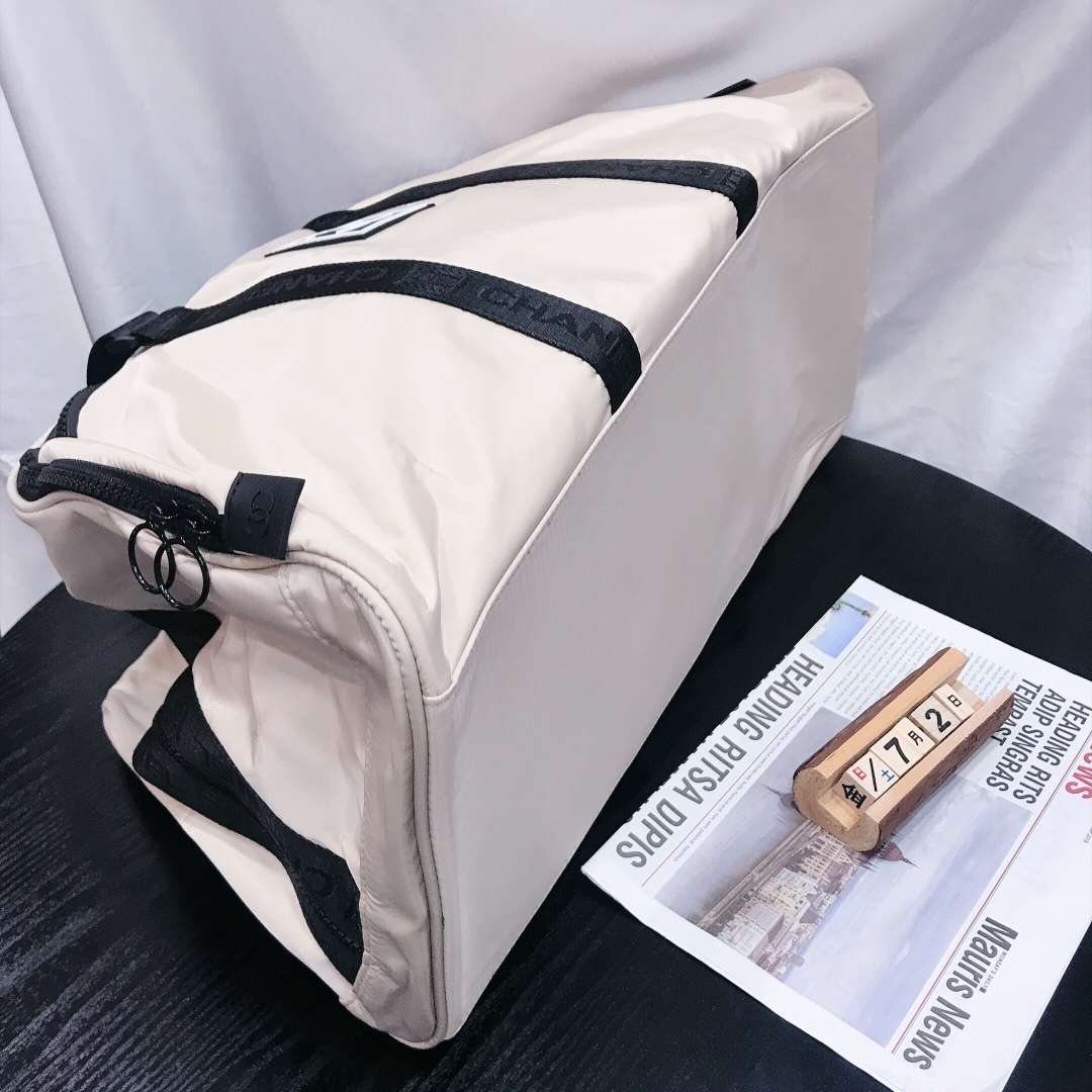 CHANEL SPORT LINE IVORY BLACK BOSTON TRAVEL BAG