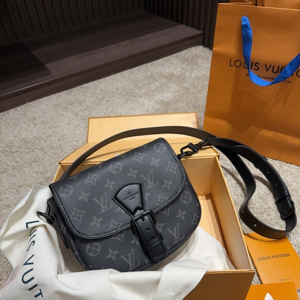 LOUIS VUITTON MONTSOURIS MESSENGER PM MONOGRAM ECLIPSE CANVAS BLACK 19CM M12519